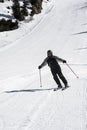 Young Man Skiing Snow Dolomites