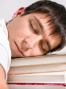 Young Man sleep with a Books Royalty Free Stock Photo