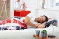 Young man sleeping in bed Royalty Free Stock Photo