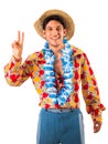 Young man smoking cigarette, with hippie clothing Royalty Free Stock Photo