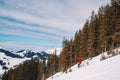Young man snowboarding in the Austrian Alps, making different tricks Royalty Free Stock Photo