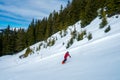 Young man snowboarding in the Austrian Alps, making different tricks Royalty Free Stock Photo
