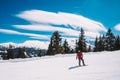 Young man snowboarding in the Austrian Alps Royalty Free Stock Photo