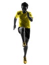 Young man sprinter runner running silhouette Royalty Free Stock Photo