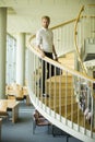 Young man on the stairs Royalty Free Stock Photo