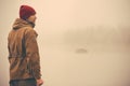 Young Man standing alone outdoor Royalty Free Stock Photo
