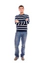 Young man standing firmly Royalty Free Stock Photo