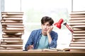 The young man student preparing for college exams Royalty Free Stock Photo