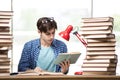 The young man student preparing for college exams Royalty Free Stock Photo