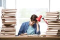 The young man student preparing for college exams Royalty Free Stock Photo