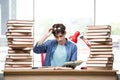 The young man student preparing for college exams Royalty Free Stock Photo