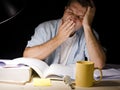 Young Man Studying at Night Royalty Free Stock Photo