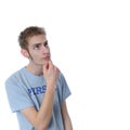 Young man stumped Royalty Free Stock Photo