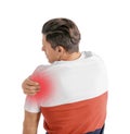 Young man suffering from shoulder pain Royalty Free Stock Photo