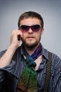 Young man in sun glasses Royalty Free Stock Photo