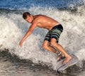 Young Man Surfer Surfing Wave Royalty Free Stock Photo