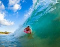 Young man surfing