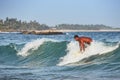 Young man surfing in sea Royalty Free Stock Photo