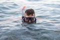Young man swiming in a diving mask Royalty Free Stock Photo