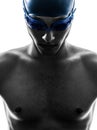 Young man swimmer swimming silhouette Royalty Free Stock Photo