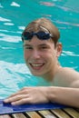 The young man in swimming-pool Royalty Free Stock Photo