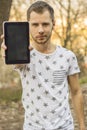 Young man with tablet