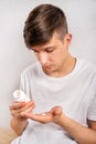 Young Man with a Pills Royalty Free Stock Photo