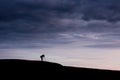 Young man taking pictures on the mountain peak Royalty Free Stock Photo