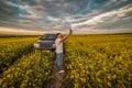 Young man taking a selfie in front of a black car Royalty Free Stock Photo