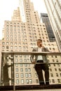 Young Man talking on cell phone outdoors in New York City Royalty Free Stock Photo