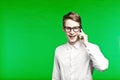 Young man talking by phone and smiliing Royalty Free Stock Photo