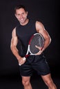 Young Man With Tennis Racket Royalty Free Stock Photo