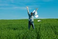 Young man throwing a paper