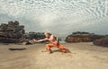 Young man training martial arts