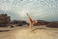 Young man training martial arts Royalty Free Stock Photo