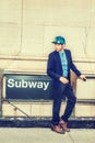 Young Man traveling in New York Royalty Free Stock Photo