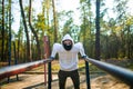 Young man Trying To Do Sport During Coronavirus Crises Despairing Of The World