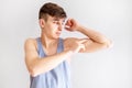 Young Man Muscle Flexing Royalty Free Stock Photo