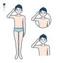 Simple underwear man_salute