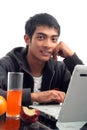 Young man using laptop Royalty Free Stock Photo