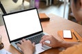 Young man using laptop computer at home. Royalty Free Stock Photo