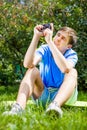 Young Man with a Camera Royalty Free Stock Photo