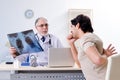 The young man visiting old male doctor radiologist