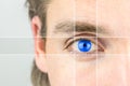 Young man with a vivid blue eye Royalty Free Stock Photo