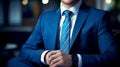 Young man waiting for job interview wearing formal suit and tie, Ready for work, job meeting, business man, ai generated Royalty Free Stock Photo