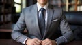 Young man waiting for job interview wearing formal suit and tie, Ready for work, job meeting, business man, ai generated Royalty Free Stock Photo