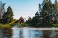 Young man wakeboarding on a lake Royalty Free Stock Photo