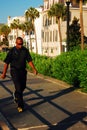 Walking along a path on the Charleston waterfront