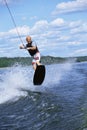 A young man water skiing Royalty Free Stock Photo