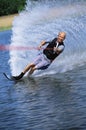 A young man water skiing Royalty Free Stock Photo